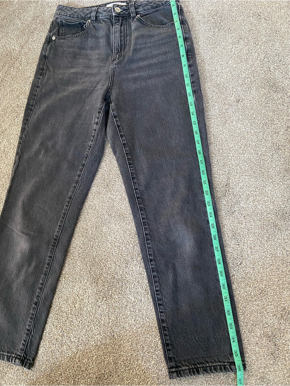 Dynamite High Waist Mom Jeans Washed Black Straight Leg Denim - Picture 10 of 11